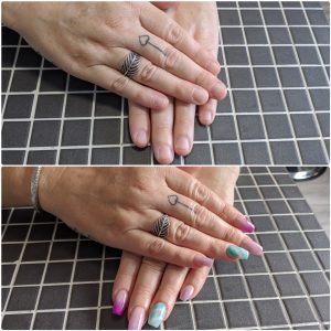 Ombre and marble acrylic nails